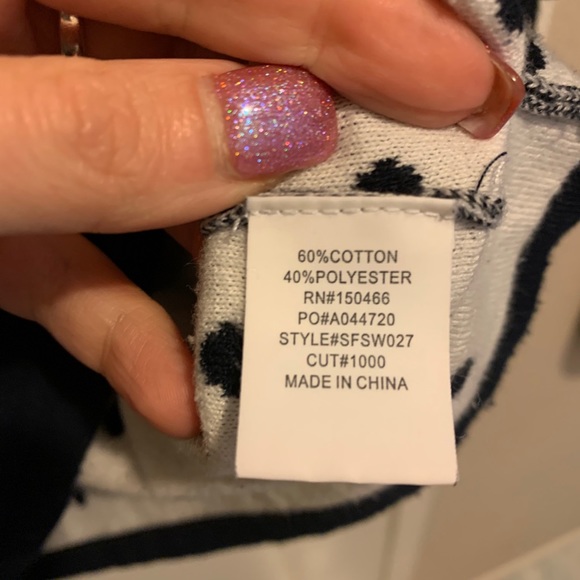 Navy blue sweater with white polka dots - Picture 3 of 4